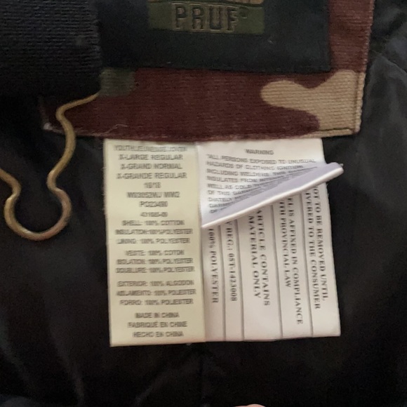 YOUTH BOYS "Walls Blizzard Proof Camo Coveralls & Dickies Coat XL 14/16 EUC - Picture 7 of 8